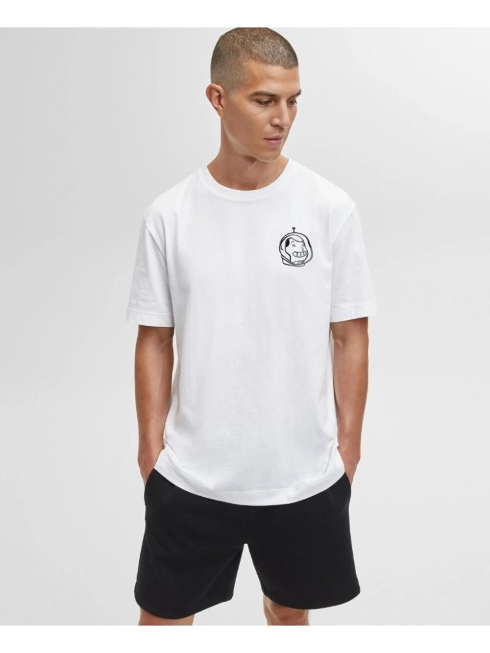 NWT Mode Of One Men's White Graphic Tee Size M 100% Cotton Short-Sleeve